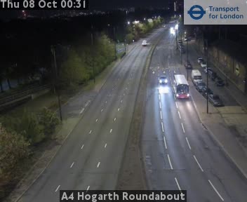The road at A4 Hogarth Roundabout, live