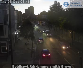 The road at Goldhawk Rd/Hammersmith Grove, live