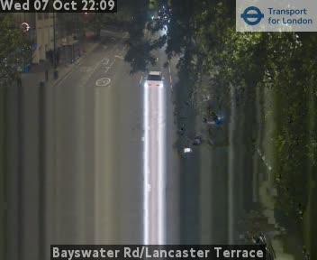 The road at Bayswater Rd/Lancaster Terrace, live