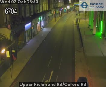 The road at Upper Richmond Rd/Oxford Rd, live