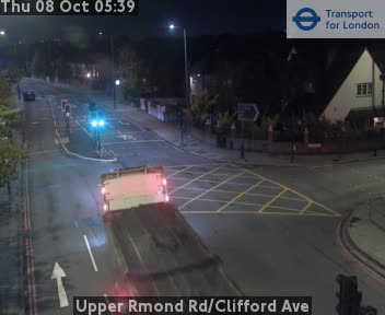 The road at Upper Rmond Rd/Clifford Ave, live