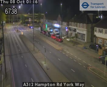 The road at A312 Hampton Rd York Way, live