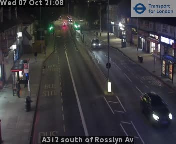 The road at A312 south of Rosslyn Av, live