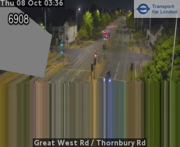 The road at Great West Rd / Thornbury Rd, live