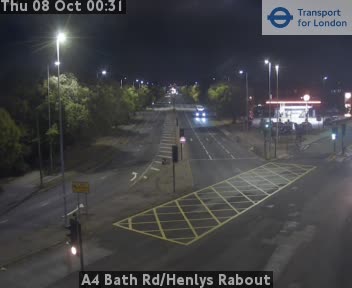 The road at A4 Bath Rd/Henlys Rabout, live