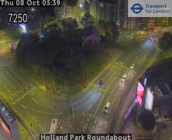 The road at Holland Park Roundabout, live