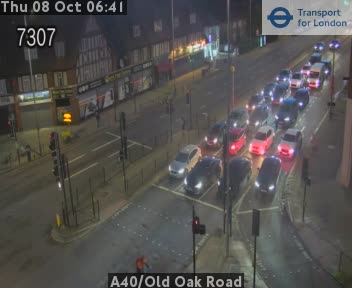 The road at A40/Old Oak Road, live
