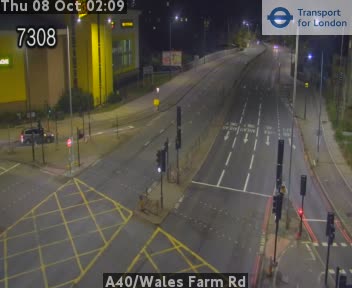 The road at A40/Wales Farm Rd, live