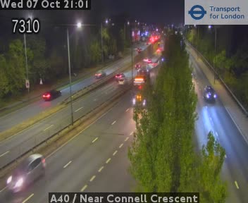 The road at A40 / Near Connell Crescent, live