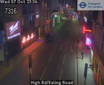 The road at High Rd/Ealing Road, live