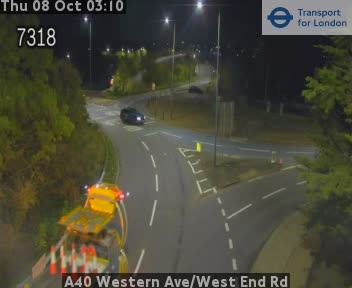 The road at A40 Western Ave/West End Rd, live