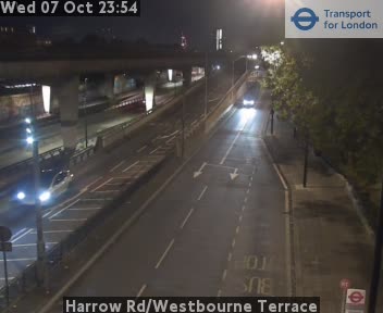 The road at Harrow Rd/Westbourne Terrace, live