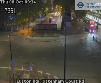 The road at Euston Rd/Tottenham Court Rd, live