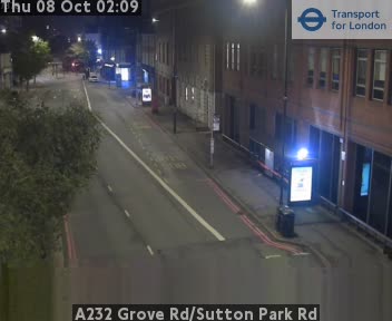 The road at A232 Grove Rd/Sutton Park Rd, live