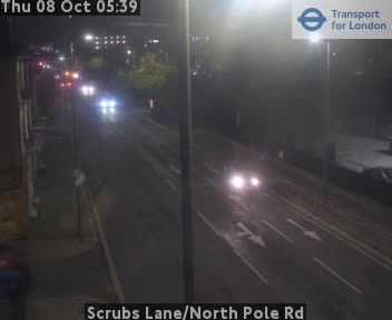 The road at Scrubs Lane/North Pole Rd, live