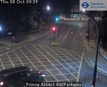 The road at Prince Albert Rd/Parkway, live