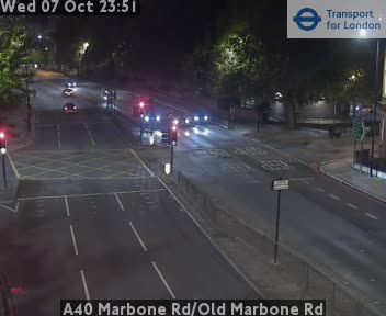 The road at A40 Marbone Rd/Old Marbone Rd, live