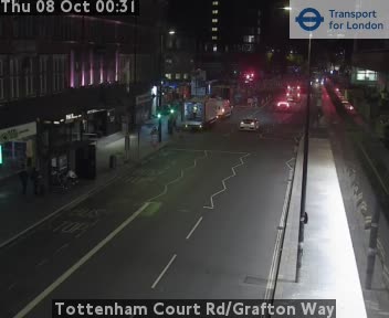 The road at Tottenham Court Rd/Grafton Way, live