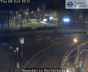 The road at Neasden Ln North/A406, live