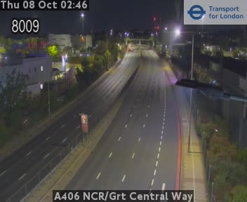The road at A406 NCR/Grt Central Way, live