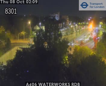 The road at A406 WATERWORKS RDB, live