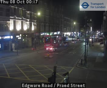 The road at Edgware Road / Praed Street, live