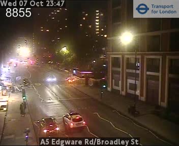 The road at A5 Edgware Rd/Broadley St, live