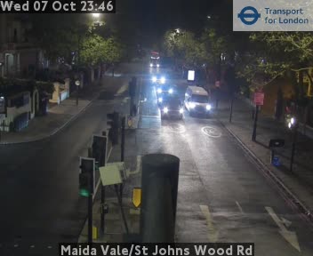 The road at Maida Vale/St Johns Wood Rd, live