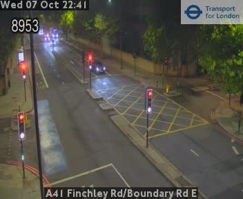 The road at A41 Finchley Rd/Boundary Rd E, live