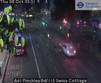 The road at A41 Finchley Rd/115 Swiss Cottage, live