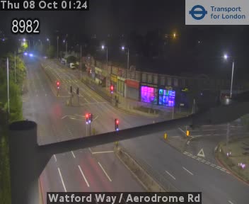 The road at Watford Way / Aerodrome Rd, live