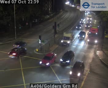 The road at A406/Golders Grn Rd, live
