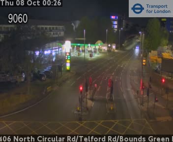 The road at A406 North Circular Rd/Telford Rd/Bounds Green Rd, live