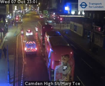 The road at Camden High St/Mary Tce, live
