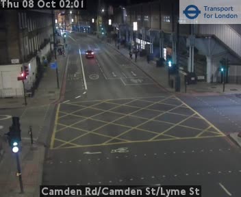 The road at Camden Rd/Camden St/Lyme St, live