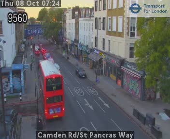 The road at Camden Rd/St Pancras Way, live