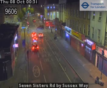 The road at Seven Sisters Rd by Sussex Way, live