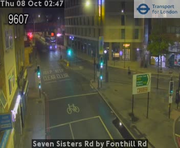 The road at Seven Sisters Rd by Fonthill Rd, live