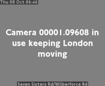 The road at Seven Sisters Rd/Wilberforce Rd, live