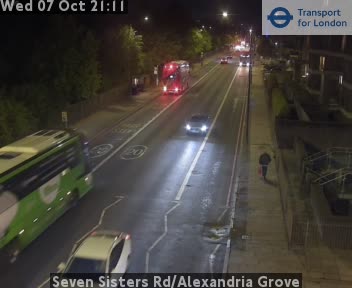 The road at Seven Sisters Rd/Alexandria Grove, live
