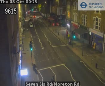 The road at Seven Sis Rd/Moreton Rd, live