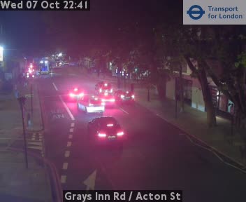 The road at Grays Inn Rd / Acton St, live