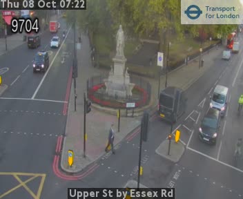 The road at Upper St by Essex Rd, live