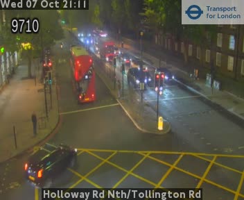 The road at Holloway Rd Nth/Tollington Rd, live