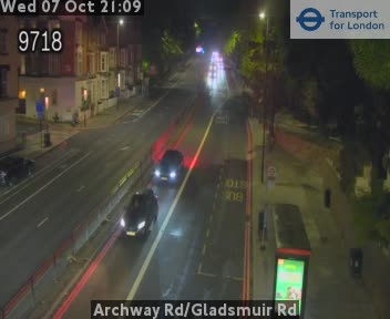 The road at Archway Rd/Gladsmuir Rd, live