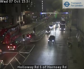 The road at Holloway Rd S of Hornsey Rd, live