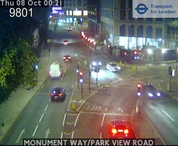 The road at MONUMENT WAY/PARK VIEW ROAD, live