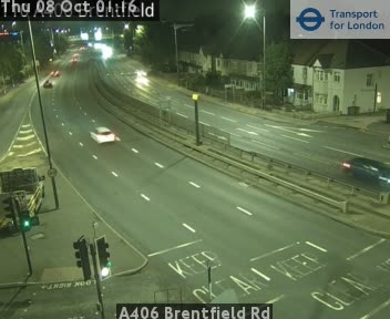 The road at A406 Brentfield Rd, live
