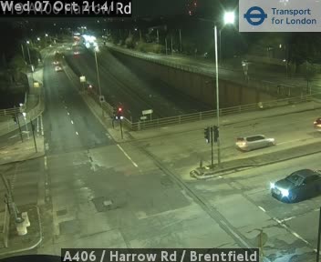 The road at A406 / Harrow Rd / Brentfield, live