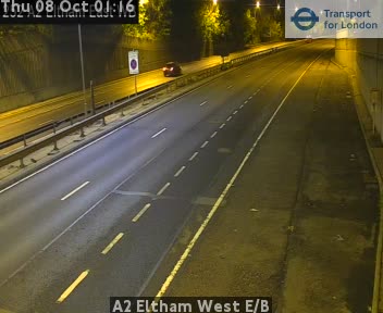 The road at A2 Eltham West E/B, live